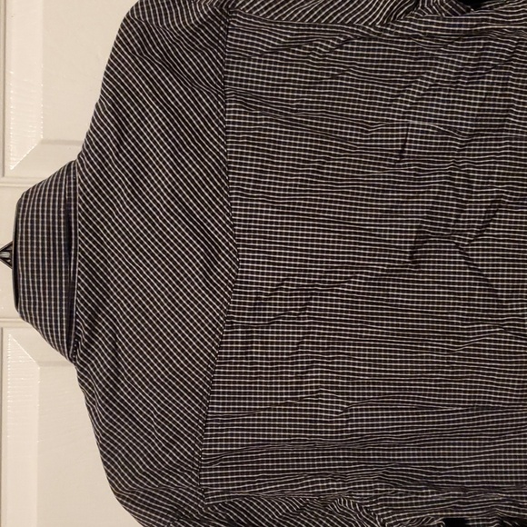 7 Diamonds Men's Black/White Plaid Button Down, Zip Down Long Sleeve - Large - Picture 7 of 9